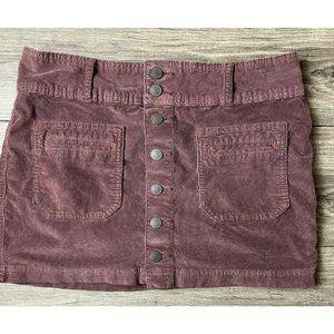 We The Free Joanie Cord Mini Skirt Chocolate Brown sz 28 Free People